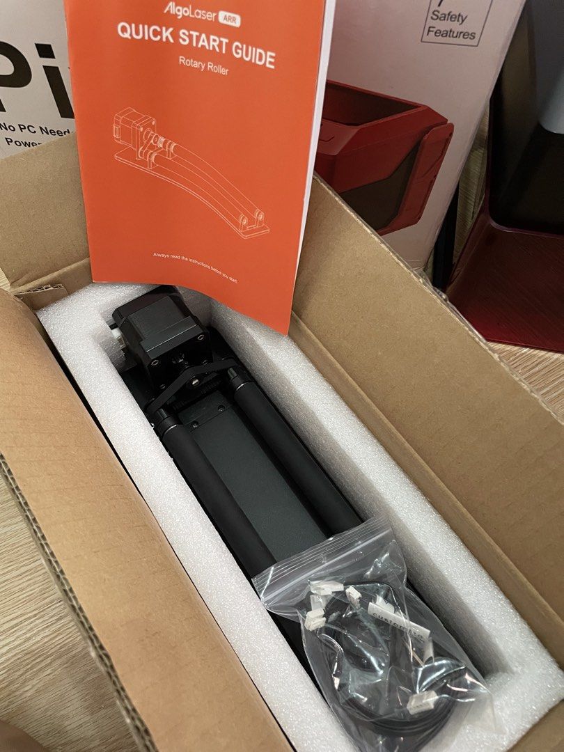 AlgoLaser Pixi Smart Laser Engraver with Rotary Roller (Category: Printers, Scanners & Copiers) located in Manila. Submitted by artypaper_25 (Listing ID 1470662614, Image 2). Description: - AlgoLaser Pixi Smart Laser Engraver 5W black with AlgoOS touchscreen interface - Standalone operation: No PC required - Class 1 laser safety certified for secure use - Includes original retail box, quick start guides, enclosure base, and exhaust attachment - C