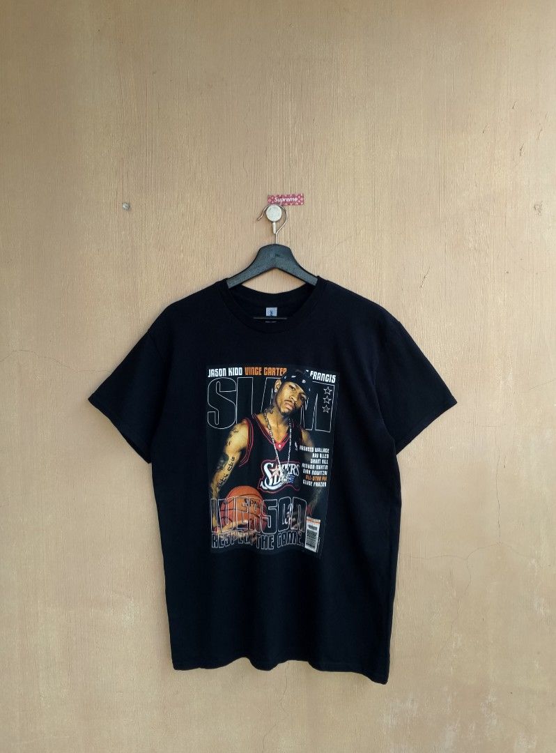 Allen Iverson Slam Shirt (Category: Tshirts & Polo Shirts ) located in Lipa City. Submitted by MEECHYTWO2TWO (Listing ID 1470582778, Image 3). Description: •ALLEN IVERSON 3 SLAM SHIRT - Size: Medium - Width: 20 / Length: 28.5 - Location: Lipa City, Batangas - Excellent condition - Color rate: 10/10 - Additional sf +75 - Mop: GCASH/NO COD - Payment first tomorrow will be shipped.