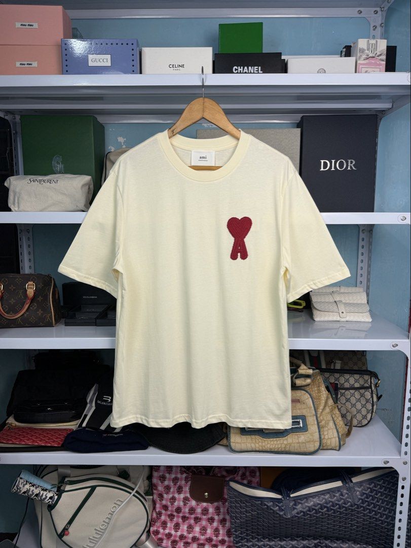 AMI PARIS (Category: Tshirts & Polo Shirts ) located in Quezon City. Submitted by generalmerchandiseph (Listing ID 1470733030, Image 1). Description: - AMI PARIS “AMI DE COEUR-PATCH - EMBROIDERED BIG HEART LOGO - BEIGE/NATURAL/EARTH TONE COLORWAY - 22W X 28L DIMENSIONS LARGE MENS - BRANDNEW DEADSTOCK CONDITION - HONGKONG / JAPAN SOURCE ✈️ - WASHED AND READY TO WEAR 🫧.