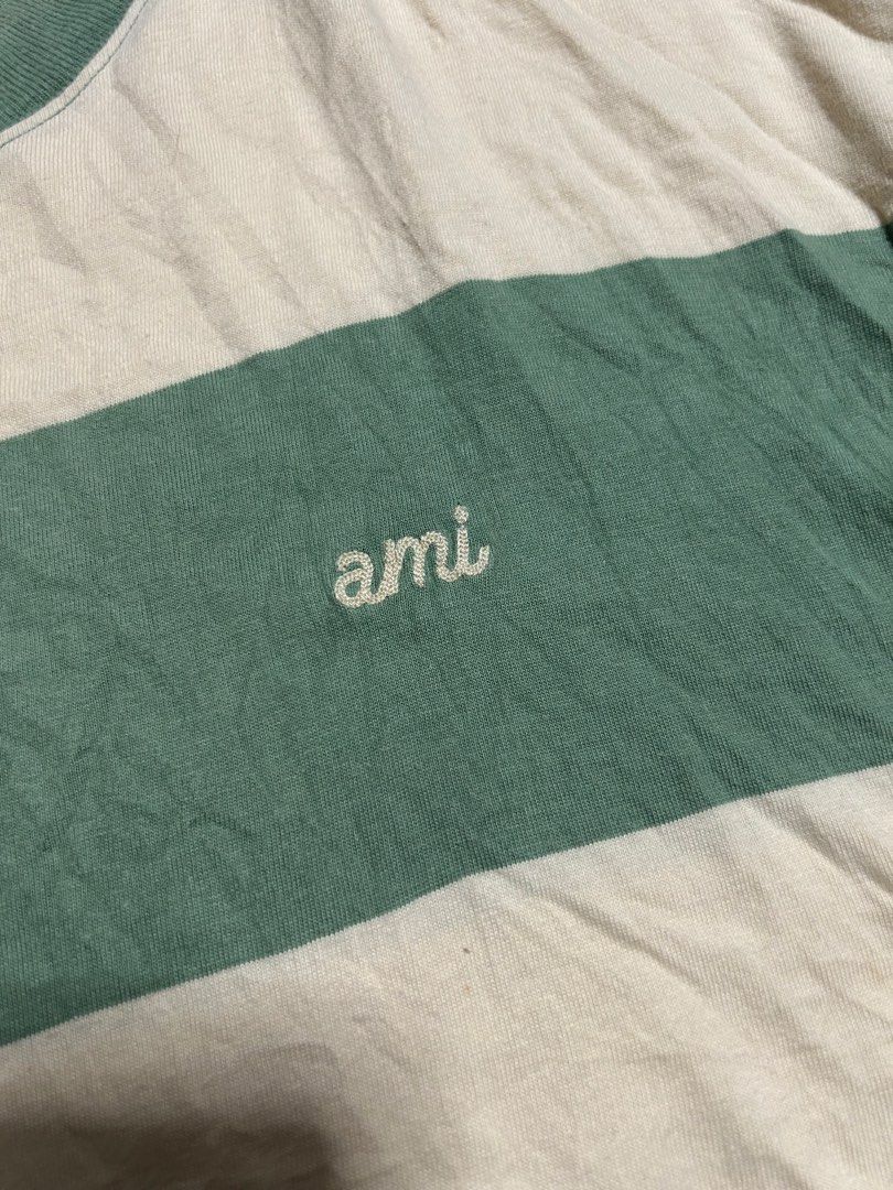 AMI SS21 stripe shirt (authentic ) (Category: Luxury Apparel) located in Trece Martires City. Submitted by flip_flips (Listing ID 1470697382, Image 2). Description: AMI SS21 stripe shirt (authentic ) -Large on tag -Dimes: boxy fit 24.5 width 28 length -Excellent condition -9.5/10 color rate -issue: none.