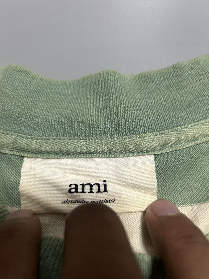AMI SS21 stripe shirt (authentic ) (Category: Luxury Apparel) located in Trece Martires City. Submitted by flip_flips (Listing ID 1470697382, Image 3). Description: AMI SS21 stripe shirt (authentic ) -Large on tag -Dimes: boxy fit 24.5 width 28 length -Excellent condition -9.5/10 color rate -issue: none.
