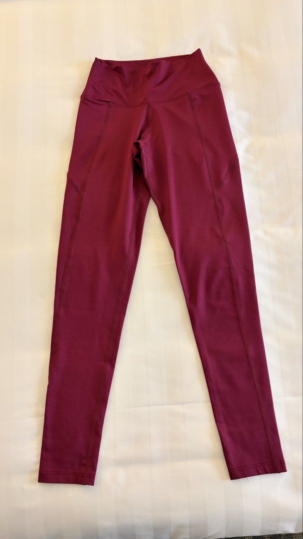 Andar Athletic Leggings Maroon Size 2 (Category: Activewear) located in Manila. Submitted by letmeclean (Listing ID 1470668992, Image 3). Description: - Brand: Andar (Designed in Korea) - Size: 2 - Color: Rich maroon - Style: High waist with convenient side pockets - Fabric: Smooth, stretchy, and premium athletic material - Condition: Clean, well-maintained, and ready to wear.