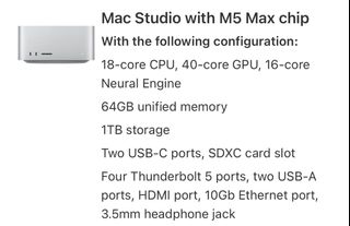Apple Mac Studio M4 Max 2TB 128Gb, Computers & Tech, Desktops on Carousell