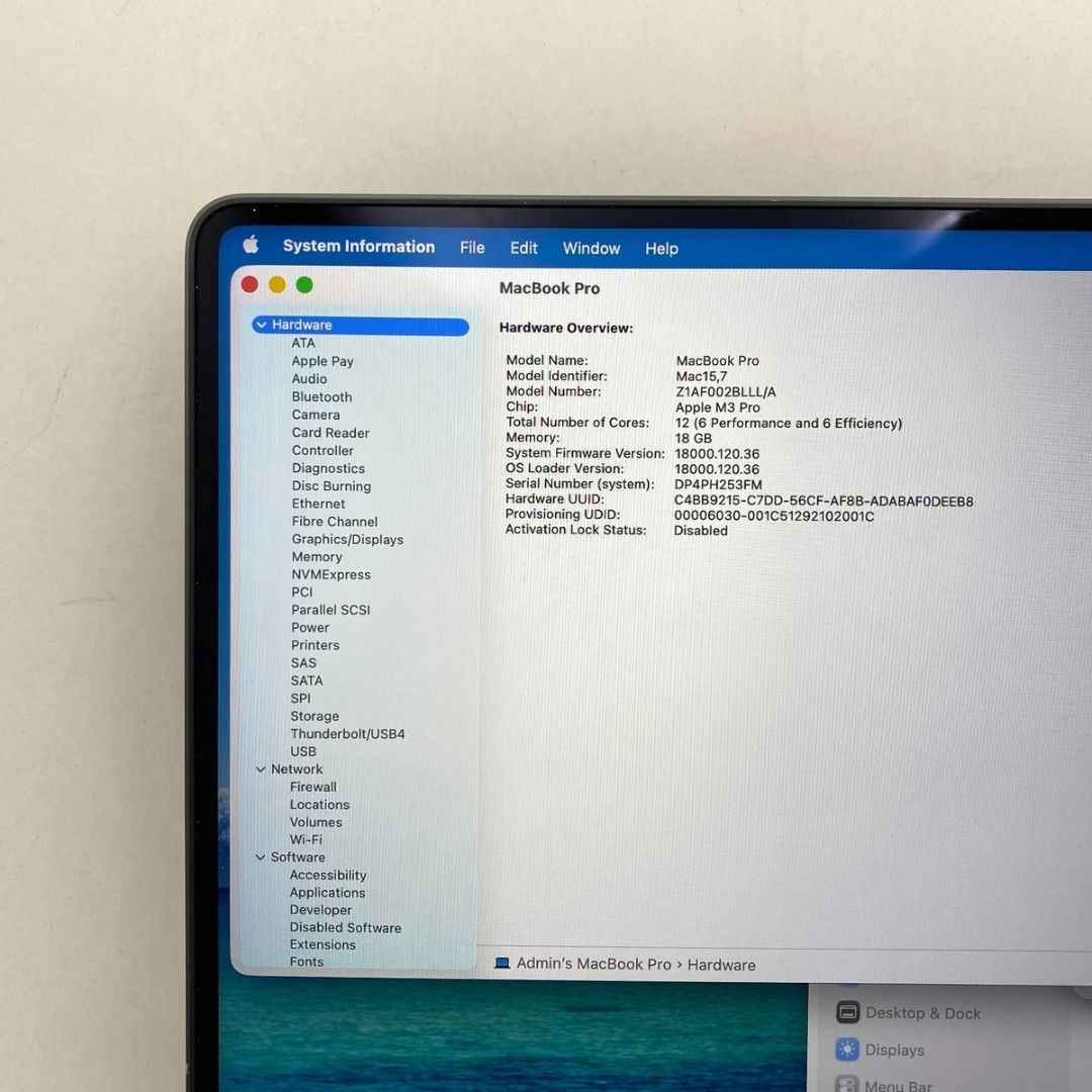 Apple MacBook Pro 16" - M3 Pro 18GB RAM 2TB SSD Black (Category: Laptops & Notebooks) located in Caloocan City. Submitted by arieljose212086 (Listing ID 1470666220, Image 3). Description: For sale RUSH Apple MacBook Pro 16" 2023 - Space Black Specs: PROCESSOR APPLE M3 PRO 12-CORE, 18-CORE GPU RAM 18GB MEMORY 2TB SSD Included: Charger/Power Cable Box.