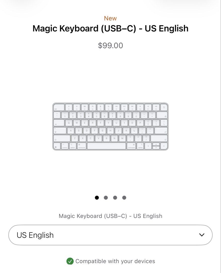 Apple Magic Keyboard USB-C - Brand New (Category: Computer Keyboard) located in Paranaque City. Submitted by closetcore (Listing ID 1470692217, Image 1). Description: - Brand: Apple - Model: Magic Keyboard with USB-C port - Layout: US English - Condition: Brand new, unopened box, factory-sealed with pull tabs intact - Color: White - Inclusions: Original packaging and cable - unopened.