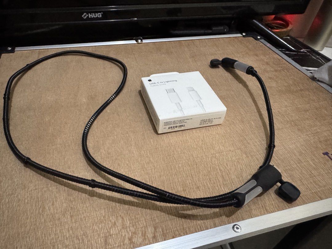 APPLE USB-C To Lightnijg (Category: Chargers & Cables) located in Quezon City. Submitted by lordpsybucks (Listing ID 1470718754, Image 1). Description: Apple USB-C to Lightning Cable - Used only for 2 months since I bought a new phone. My previous phone was an Iphone 13 - Bought it at Digital Walker at SM Podium Mall - Comes with the Box and I gave a the black sleeve protection coil.