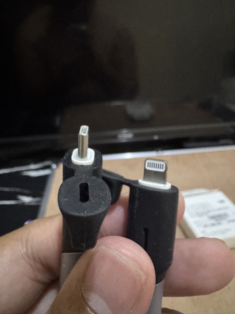 APPLE USB-C To Lightnijg (Category: Chargers & Cables) located in Quezon City. Submitted by lordpsybucks (Listing ID 1470718754, Image 3). Description: Apple USB-C to Lightning Cable - Used only for 2 months since I bought a new phone. My previous phone was an Iphone 13 - Bought it at Digital Walker at SM Podium Mall - Comes with the Box and I gave a the black sleeve protection coil.