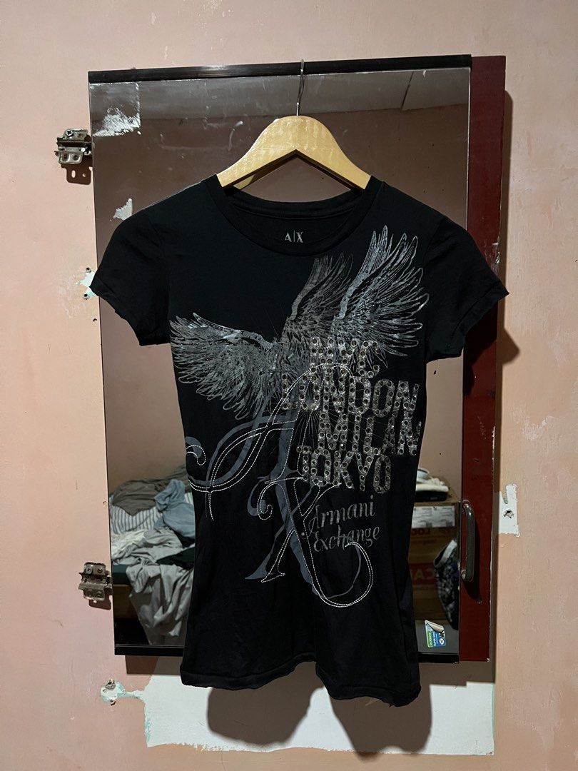 Armani Exchange Graphic slim fit shirt (Category: Shirts) located in Sibulan. Submitted by rustysbestpick (Listing ID 1470660687, Image 1). Description: Armani Exchange Graphic slim fit shirt Authenticity guaranteed (See tag authentication) Brand new/Excellent condition Washed and ready to wear No issues or flaws Size XS Dimes: 15x25 Retail price: 1,790 Taiwan dollar ( + 3,500.00 ₱) Selling price: 759 Free Shipping Loc: Sibulan, Negros Oriental V