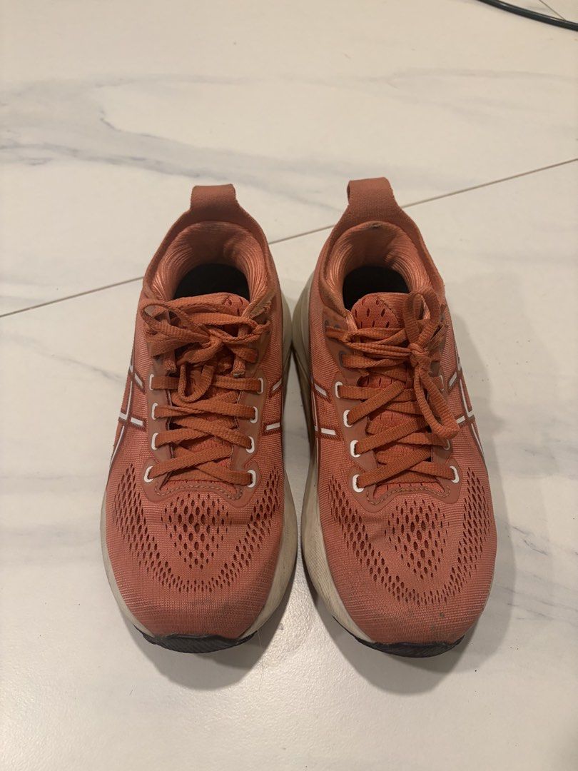 Asics Gel Kayano 31 (Category: Sneakers) located in Manila. Submitted by mbtm11 (Listing ID 1470688774, Image 2). Description: Good cushioning and stability for running or long walks. Well used but still good, responsive, and comfortable for daily training/long runs. Color: Desert Red/White Original, bought from SM North ASICS physical store for 11,090. Mileage: 300-350km (bought 2 yrs ago) Flaws: With few dog bite marks on right shoe (see photo 