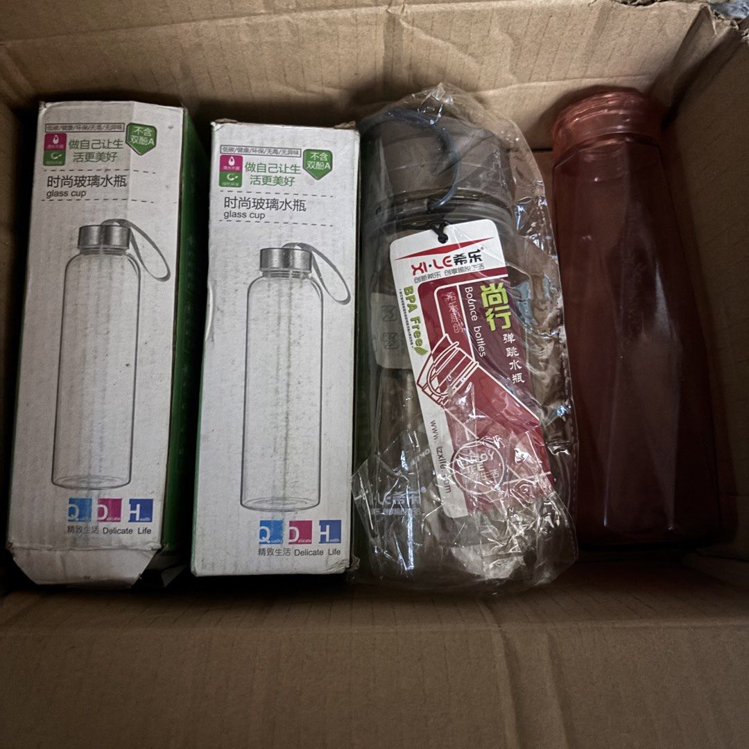 Assorted Glass Water Bottles and Drinkware Collection (Category: Water Bottles & Tumblers) located in Quezon City. Submitted by lee.selection (Listing ID 1470711146, Image 3). Description: Assorted Glass Water Bottles and Drinkware From japan surplus wysiwyg 100php each set.
