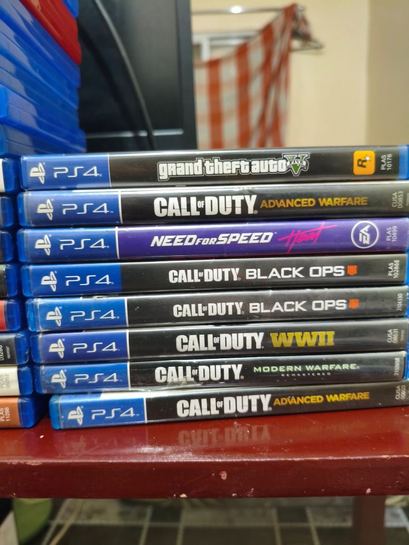 Assortment of PS4 Games (Category: PlayStation) located in Quezon City. Submitted by mlsi03 (Listing ID 1470667892, Image 2). Description: - PS4 games for sale (individual or multiple) - Titles include God of War, Uncharted, Watch Dogs, Far Cry, NBA 2K24, Batman Arkham Knight, Devil May Cry, and more - All standard region cases - Message for specific titles and stock availability - Meetup or shipping options available.