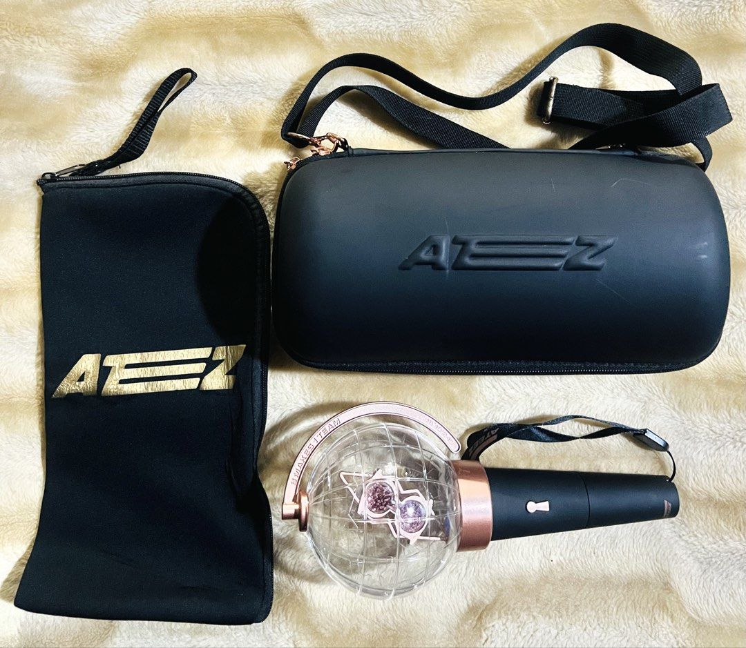 Ateez Official Lightstick Ver.1 & Case Set (Category: K-Wave Merchandise) located in Taguig. Submitted by lae.onlineshop (Listing ID 1470573920, Image 1). Description: ⚠️PRICEY ITEM⚠️ Ateez Official Lightstick Ver.1 & Case Set *Official/Authentic. No original packaging, AS IS. *SOLD AS SET ONLY. Set of 3. *THE COLOR MAY SLIGHTLY DIFFER FROM ACTUAL DUE TO LIGHTING AND/OR SCREEN RESOLUTION. Issue: zero to minimal hairlines on lightstick, minimal ha