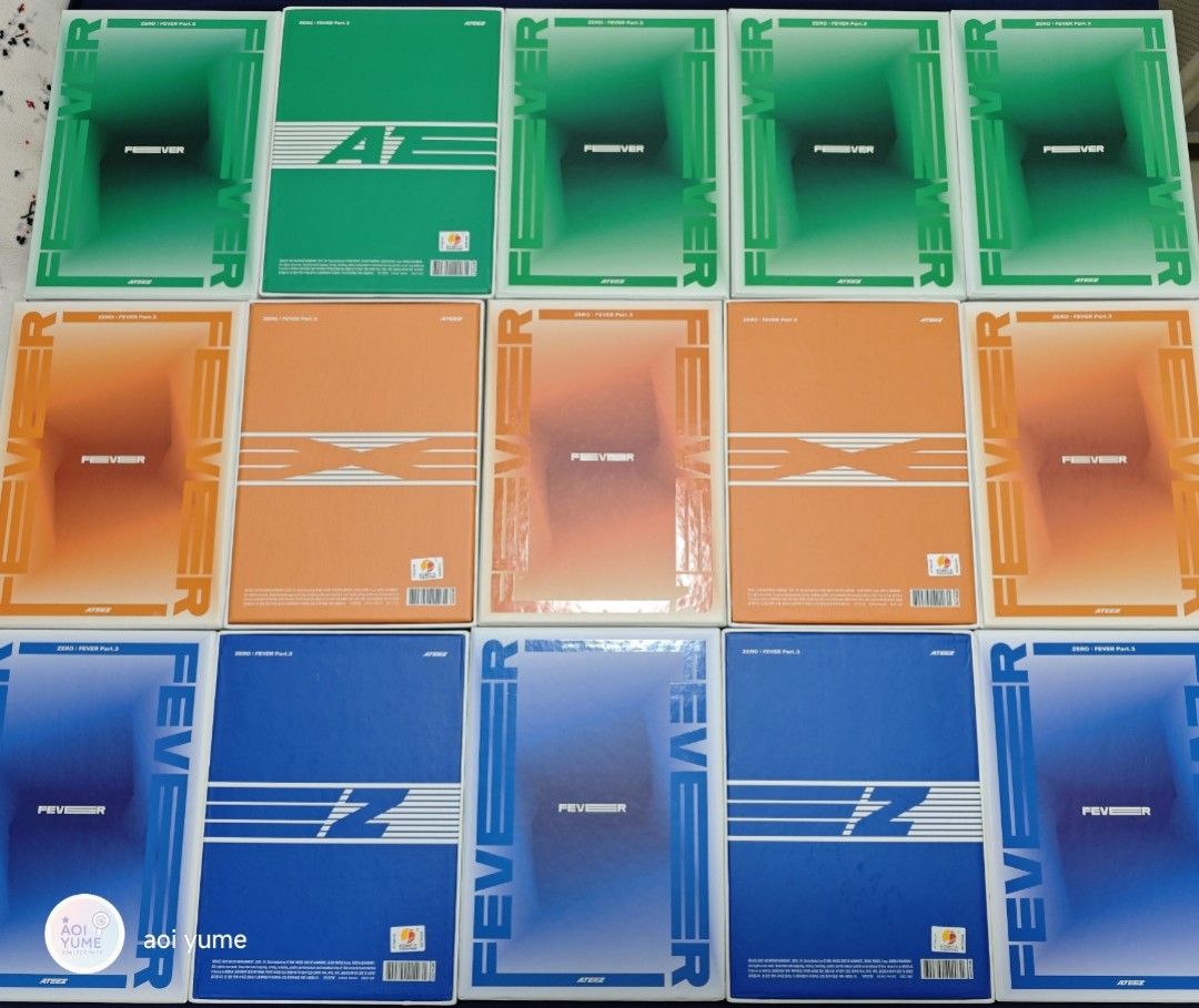 ATEEZ ZERO : FEVER Part.3 Album (Category: K-Wave Merchandise) located in Dasmarinas. Submitted by aoiyume29 (Listing ID 1470683751, Image 1). Description: - ATEEZ Zero: Fever Part.3 albums (Green, Orange, Blue versions available) - Complete inclusions: Photobook, CD, sticker sheet, and member postcard (as pictured) - Stored securely in original outer boxes - Perfect addition to any K-pop collection -Negotiable- -shapi c/o- -gcash payment- -X Sen