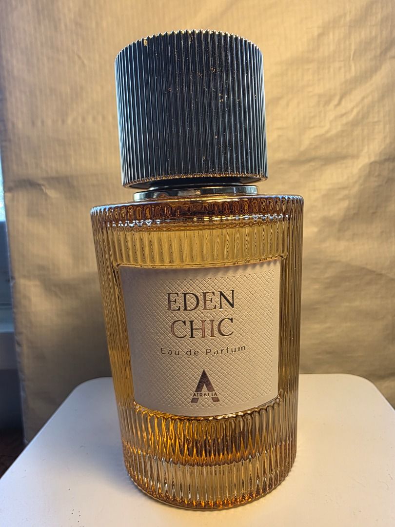Atralia Eden Chic Eau de Parfum (Category: Fragrance & Deodorants) located in Makati City. Submitted by declutternow_85 (Listing ID 1470563813, Image 1). Description: - Inspired by Carolina Herrera Cedar Chic - Volume: 100ml (Full bottle, as shown in photos) - Gender: Unisex - Main Accords: White floral, citrus, fresh, woody, musky, aldehydic, powdery, soapy, green, and fresh spicy notes 📍 Makati.