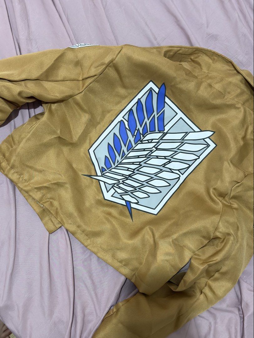 Attack on Titan Scout Regiment Cosplay Jacket (Category: Coats, Jackets and Outerwear) located in Paranaque City. Submitted by aruaree (Listing ID 1470610099, Image 2). Description: - Attack on Titan Scout Regiment cosplay jacket (Size: Medium) - Classic brown cropped design with collar and button-down front pocket - Ideal for anime conventions, Halloween, and cosplay events - used once ₱250 + lalamove sf (c/o by buyer).