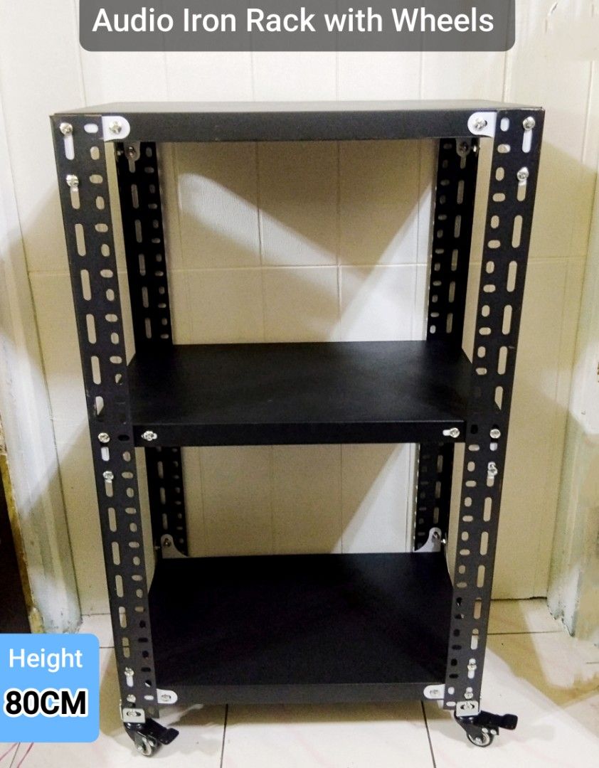 Audio Iron Rack with Wheels 80cm Height, Furniture & Home Living ...