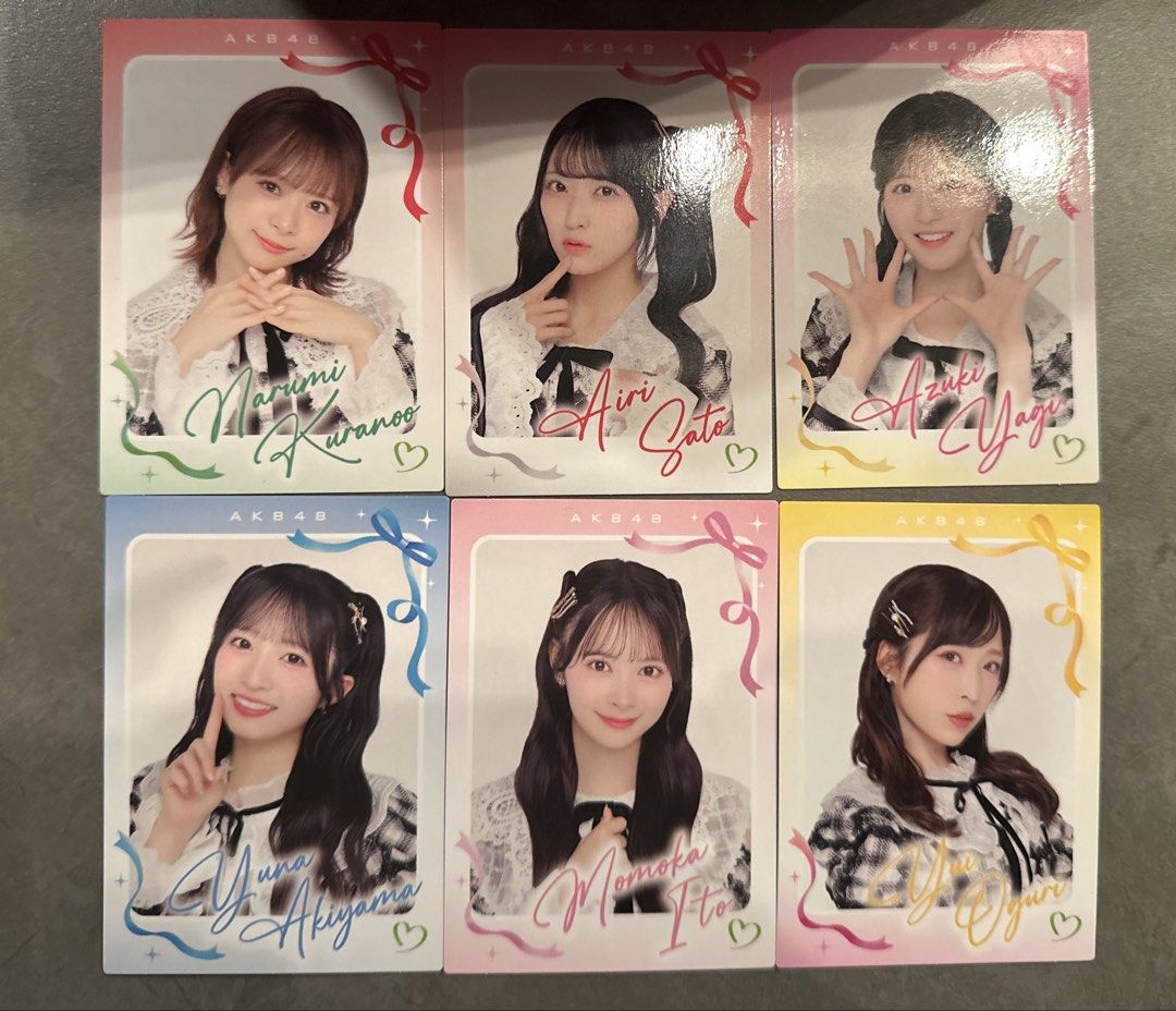 authentic akb48 member photocard set (Category: Music Accessories) located in Quezon City. Submitted by ch4rmmyk1tty (Listing ID 1470683994, Image 1). Description: - wyswyg rfs: idk who they are it was just given to me in japan.