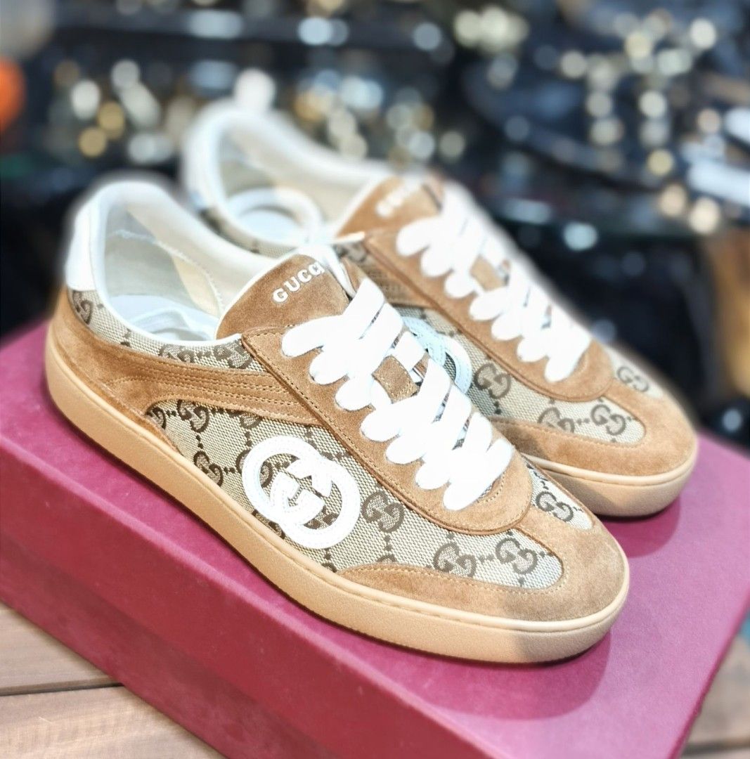 Authentic Gucci Sneakers (Category: Sneakers) located in La Trinidad. Submitted by designerluxeshop (Listing ID 1470670662, Image 2). Description: Pre-owned Gucci sneakers with authenticity document, dustbag and box size 38, 💯% original, in good condition, shipping is free, message me if interested, delivery is by schedule discount is offered for cash buyer layaway is accepted 20% downpayment 80% balance payable up to 4-6months.