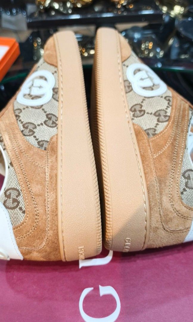 Authentic Gucci Sneakers (Category: Sneakers) located in La Trinidad. Submitted by designerluxeshop (Listing ID 1470670662, Image 3). Description: Pre-owned Gucci sneakers with authenticity document, dustbag and box size 38, 💯% original, in good condition, shipping is free, message me if interested, delivery is by schedule discount is offered for cash buyer layaway is accepted 20% downpayment 80% balance payable up to 4-6months.
