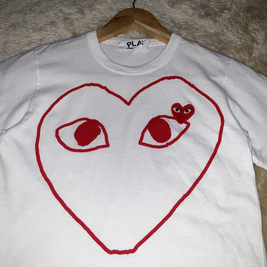 Authentic PLAY CDG women shirt small size (Category: Others Tops) located in San Fernando. Submitted by jz_ofiaza (Listing ID 1470607066, Image 3). Description: Excellent to New condition no issues size small.