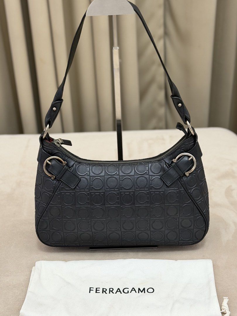 Authentic Salvatore Ferragamo Gancini Monogram Shoulder Bag (Category: Shoulder Bags) located in Manila. Submitted by maria_2326 (Listing ID 1470660545, Image 1). Description: Authentic W/ dust bag Location: Manila/QC.