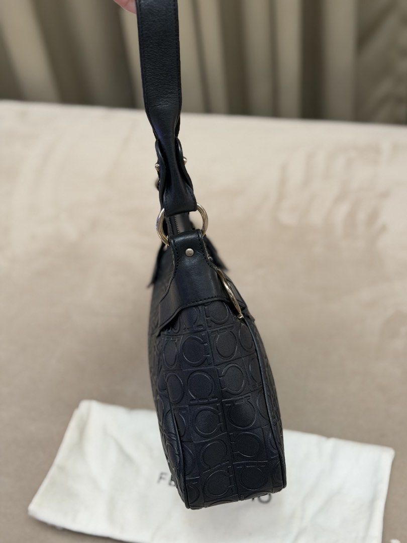 Authentic Salvatore Ferragamo Gancini Monogram Shoulder Bag (Category: Shoulder Bags) located in Manila. Submitted by maria_2326 (Listing ID 1470660545, Image 3). Description: Authentic W/ dust bag Location: Manila/QC.
