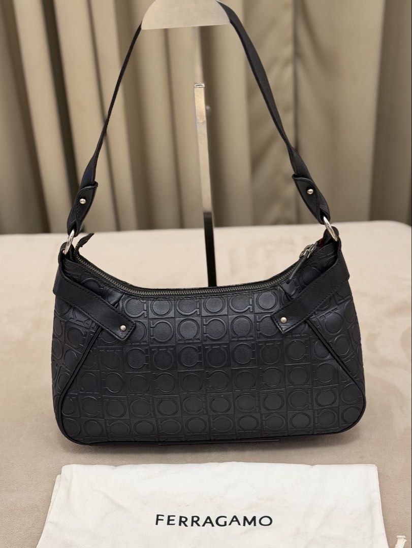 Authentic Salvatore Ferragamo Gancini Monogram Shoulder Bag (Category: Shoulder Bags) located in Manila. Submitted by maria_2326 (Listing ID 1470660545, Image 2). Description: Authentic W/ dust bag Location: Manila/QC.
