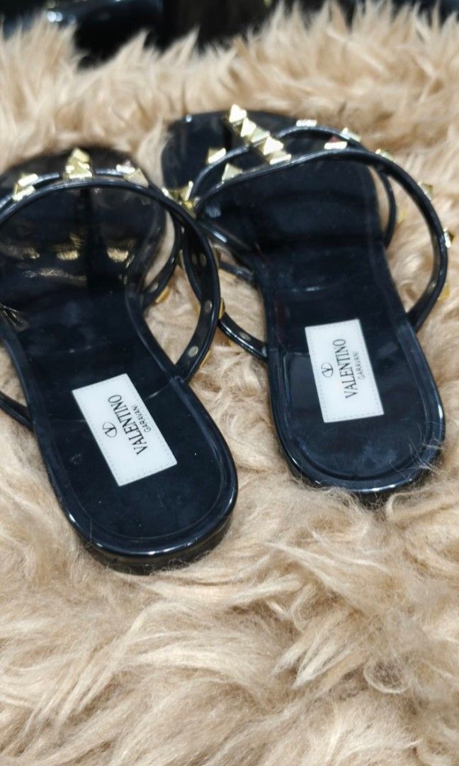 Authentic Valentino Garavani Jelly Slippers (Category: Slippers and slides) located in La Trinidad. Submitted by designerluxeshop (Listing ID 1470696552, Image 3). Description: Pre-owned Valentino Garavani jelly slippers with authenticity document and dustbag, 💯% original, in good condition, shipping is free, message us if interested, delivery is ready onhand discount is offered for cash buyer.
