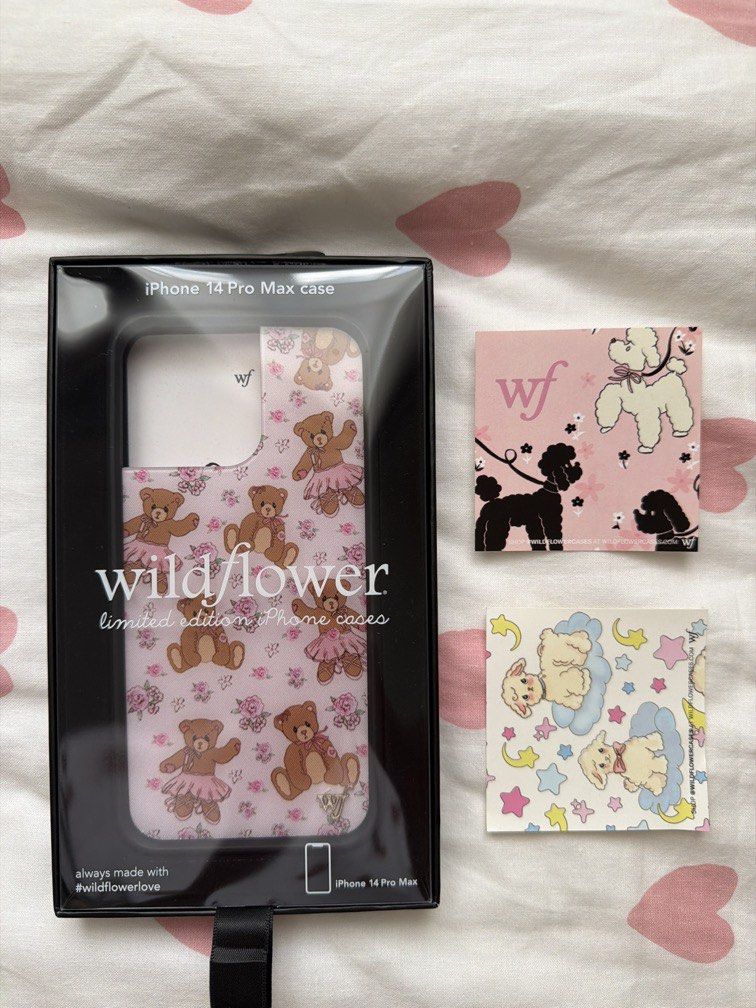 Authentic Wildflower Cases Bear Tutu iPhone 14 Pro Max (Category: Cases & Sleeves) located in Las Pinas. Submitted by thealyssacloset (Listing ID 1470588224, Image 1). Description: RFS: Phone Upgrade 100% Authentic Comes with the stickers.