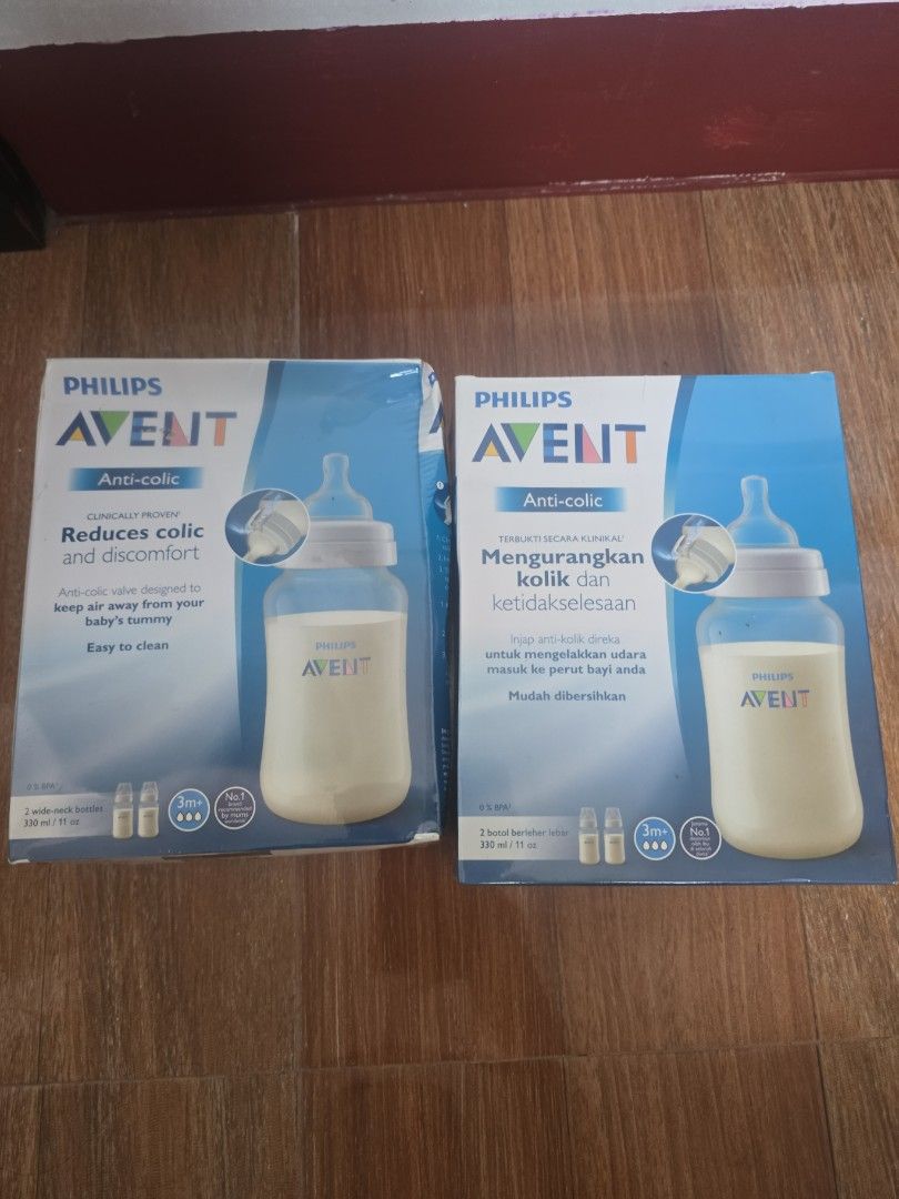 Avent 330ml (Category: Breastfeeding & Bottle Feeding) located in Manila. Submitted by therealbargain (Listing ID 1470602504, Image 1). Description: 1 box 599 2 box 1100 items are sealed but manufactured quite sometime No return NO refund since its sealed item unable to guarantee that NO discoloration.. buy at your own risk..