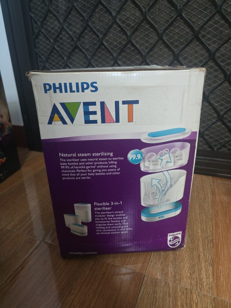 Avent 3 in 1 steriliser (Category: Breastfeeding & Bottle Feeding) located in Manila. Submitted by therealbargain (Listing ID 1470605381, Image 2). Description: Brandnew!! items are sealed but manufactured quite sometime No return NO refund since its sealed item unable to guarantee that NO discoloration.. buy at your own risk..