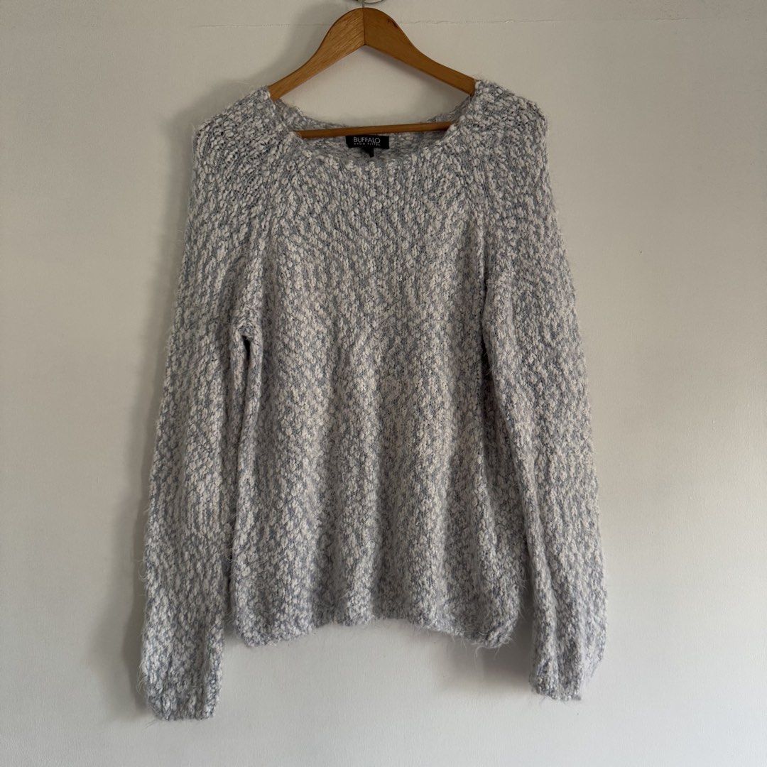 Baby blue knitted sweater (Category: Coats, Jackets and Outerwear) located in Manila. Submitted by apparella.ph (Listing ID 1470660408, Image 1). Description: U.s bought Bet ne bet ko to sobrang comfy and hnd sya makati pag suot. Malambot na k itted style Bust:46 Length.26 ☑️Everything is my Own preloved / BNWT/BNWOT ☑️ not thrifted/Ukay ☑️ malukot sa picture kasi na stock sa cabinet (tinatamad mag plantsa ✌️ ) ☑️Personal items ( usually bought i