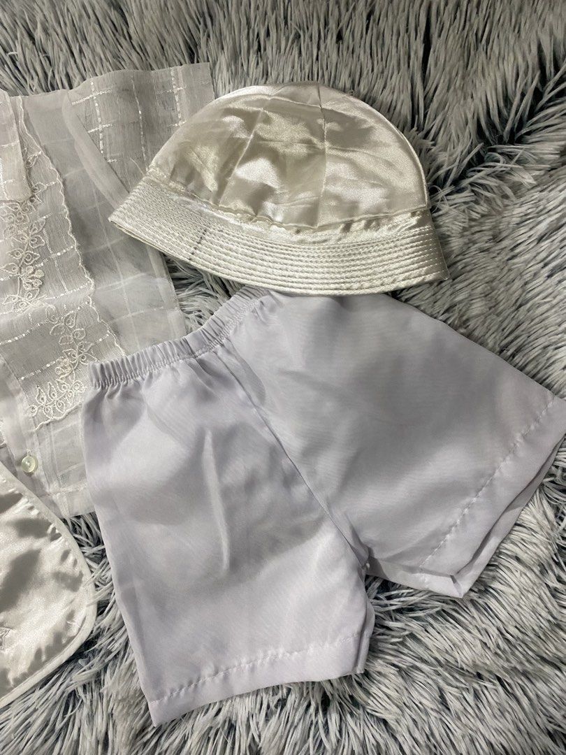 Baby Boy Baptismal Clothes (Category: Babies & Kids Fashion) located in Mandaluyong City. Submitted by aiztyle (Listing ID 1470607401, Image 3). Description: Baptismal Wear For your Baby Boy 3-6 months old Inclusions: -Comfy Barong style top -Garterized shorts -Bib -Hat Super SALE Php500.00 only.
