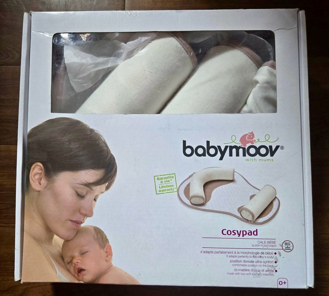Babymoov Cosypad Sleep Positioner Cale-Bebe (Category: Children's Beds) located in Taguig. Submitted by malditalovespurple (Listing ID 1470573691, Image 1). Description: - Brand: Babymoov Cosypad - Condition: Like new in original box - Safe sleep: Keeps baby securely on their back - Adjustable: Positioning rolls fit your newborn's needs - Comfort: Made from soft and breathable fabric - Easy care: Fully washable material - Essential newborn access