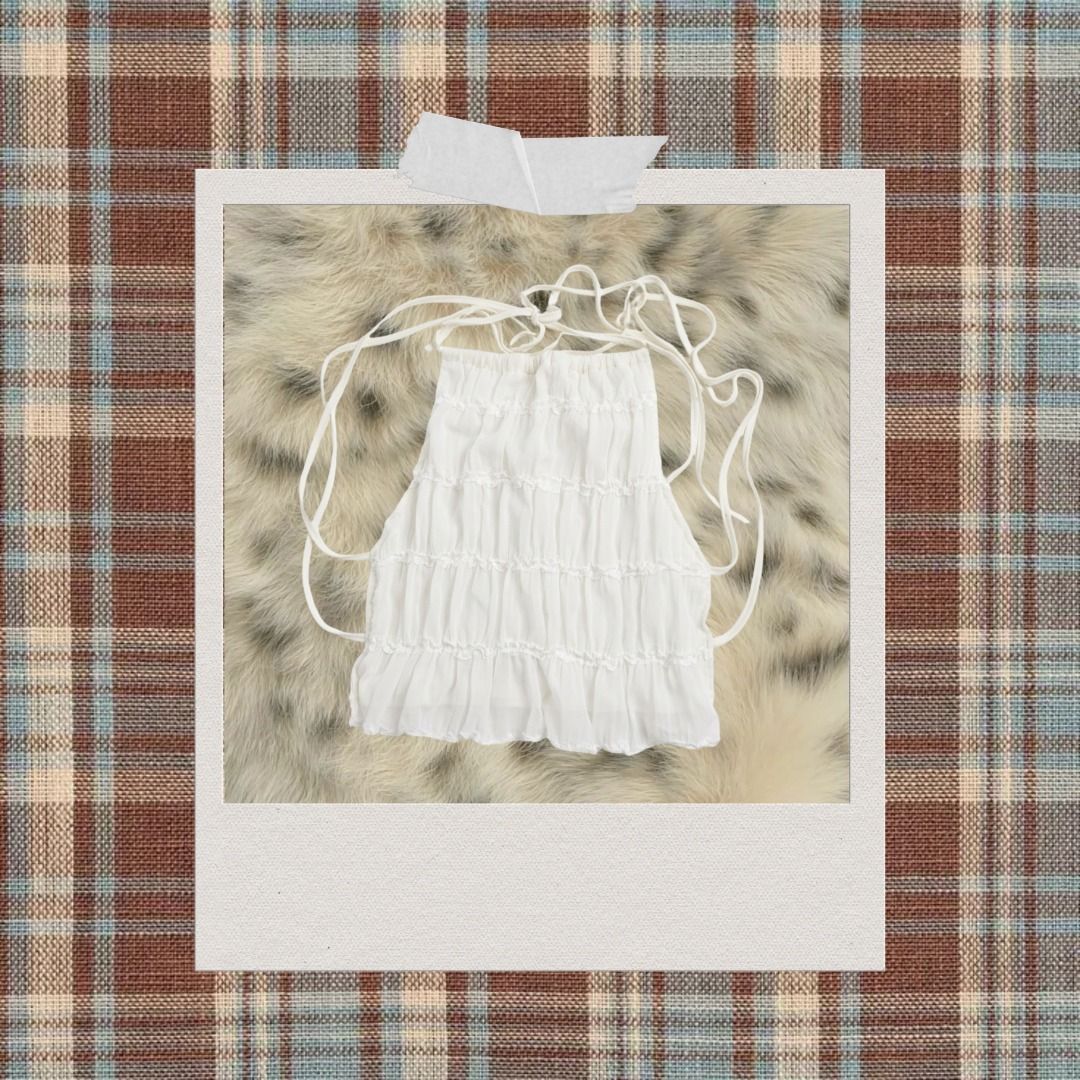 Backless Cream Mermaid Top Ruched (Category: Sleeveless) located in Rizal. Submitted by sky.isthelimit (Listing ID 1470677392, Image 1). Description: - USED ONCE - CAN FIT XS UP TO M.
