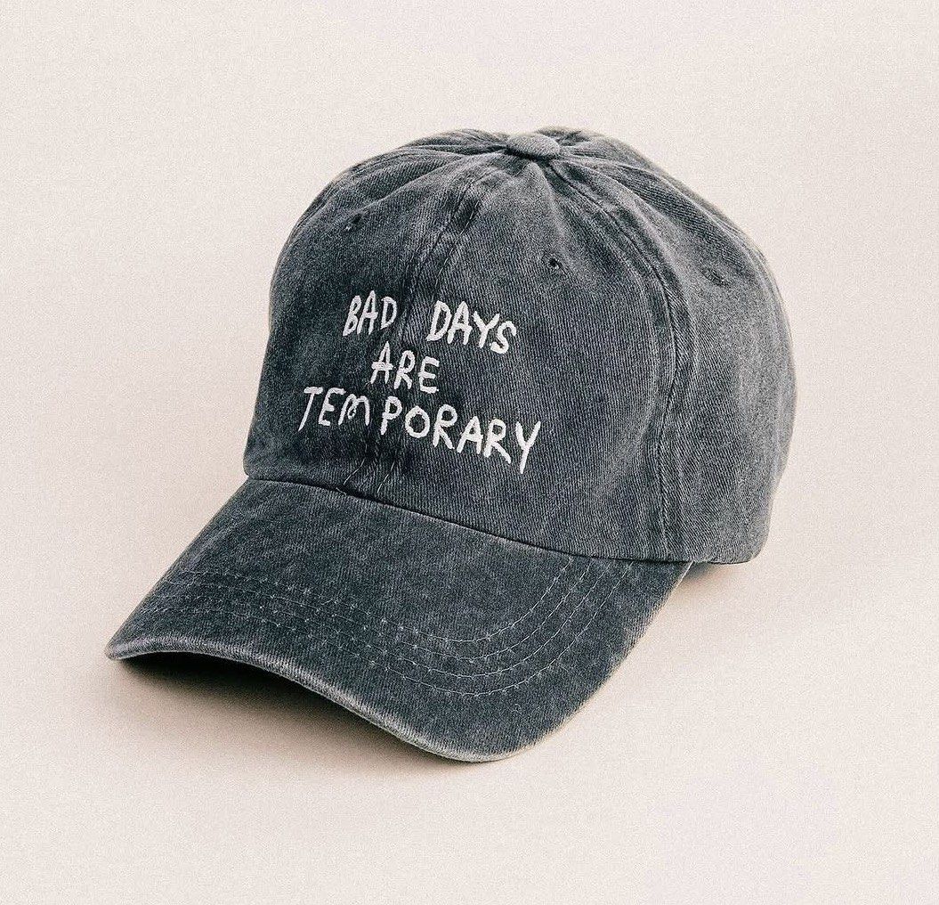 Bad Days Are Temporary Geloy Concepcion Black Cap (Category: Caps & Hats) located in Silang. Submitted by 67dubaichewycookie (Listing ID 1470578495, Image 1). Description: 🐇 NEGOTIABLE | Can send actual photos DM 𓂋🪽I originally paid ₱1115 @ 2024 🎀 MAY NEED WASH/DUSTING due to storage 🎀 Universal size 🎀 Lightly used still in good condi 📦 Shipping via SDD in Cavite/Laguna area schedule: Sunday-Tuesday 📦 Shipping via SDD in Metro Manila area