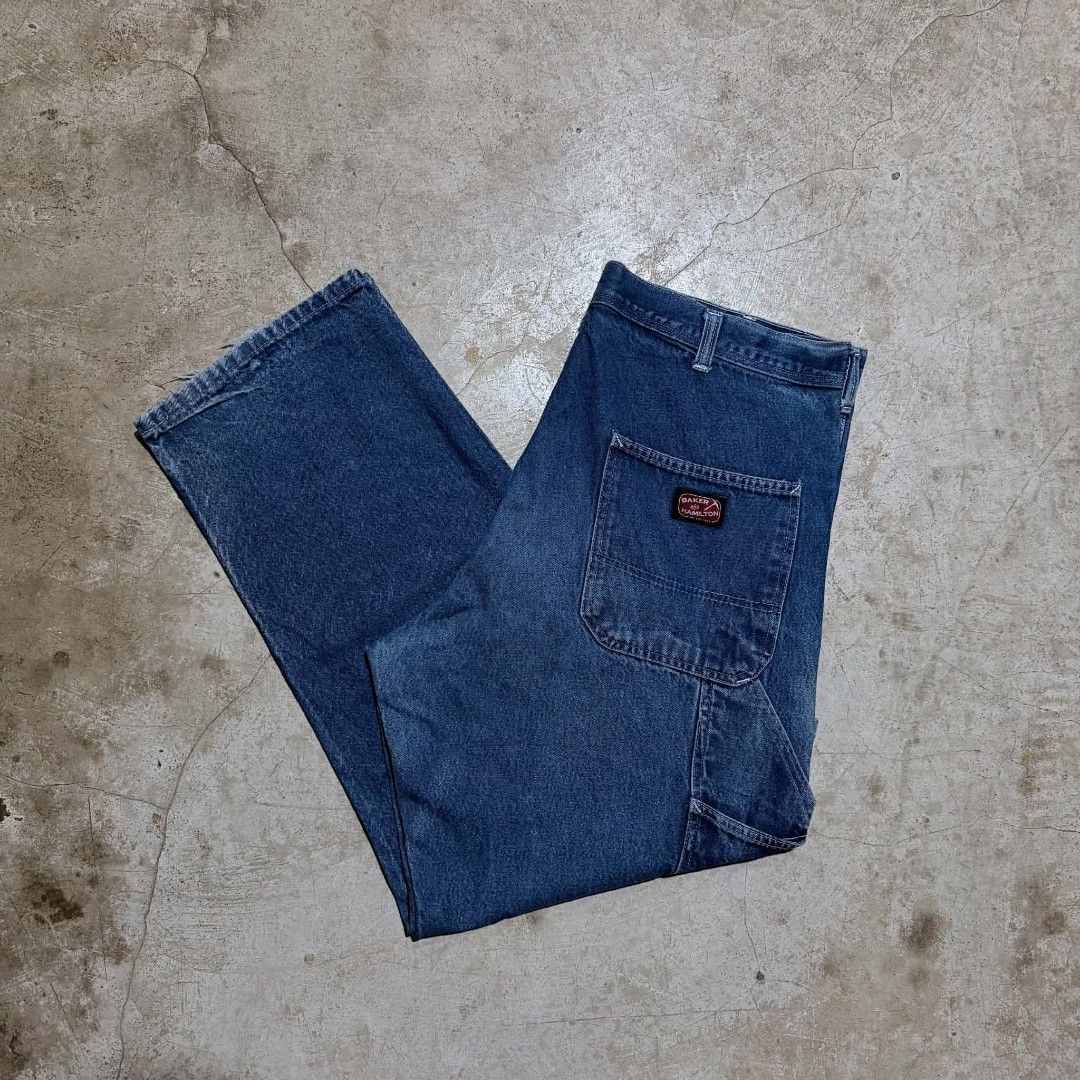 Baker & Hamilton Denim Carpenter Pants (Category: Jeans) located in Manila. Submitted by arvinnn_ (Listing ID 1470689588, Image 3). Description: Baker&Hamilton Carpenter Pants W 38 L 40.5 LO 9 Good Condition Issue Distressed sa hem, Stain 550+sf Antipolo, Rizal.