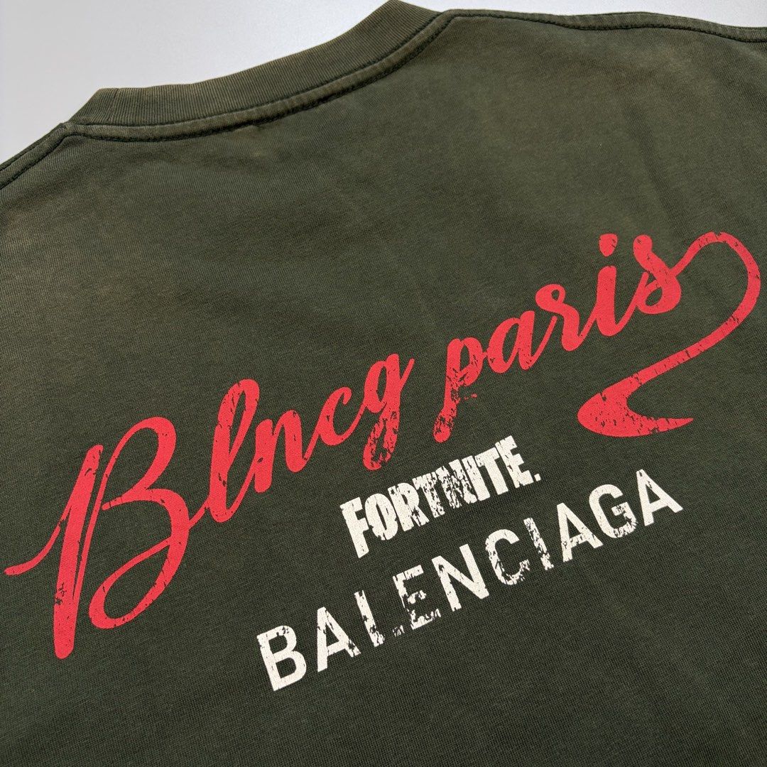 Balenciaga (Category: Activewear) located in Cavite. Submitted by onebeancent (Listing ID 1470730750, Image 3). Description: Size: Large Dimension: 21.5" Width | 27" Length Color: Olive Green Color Rate: 8.5/1" Issue: 1 Hole on Sleeve , Acid Fade on Back part Condition: Very Good Price: 480php Additional Shipping Fee (J&T Small Pouch) 75php Luzon 100php visayas 120php mindanao.
