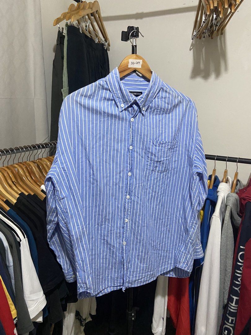 Balenciaga button down (Category: Formal Shirts) located in Cavite. Submitted by jayson_04 (Listing ID 1470653390, Image 3). Description: color rate: 9.5 condition: 9.5 issue: none dimes: 23x29.