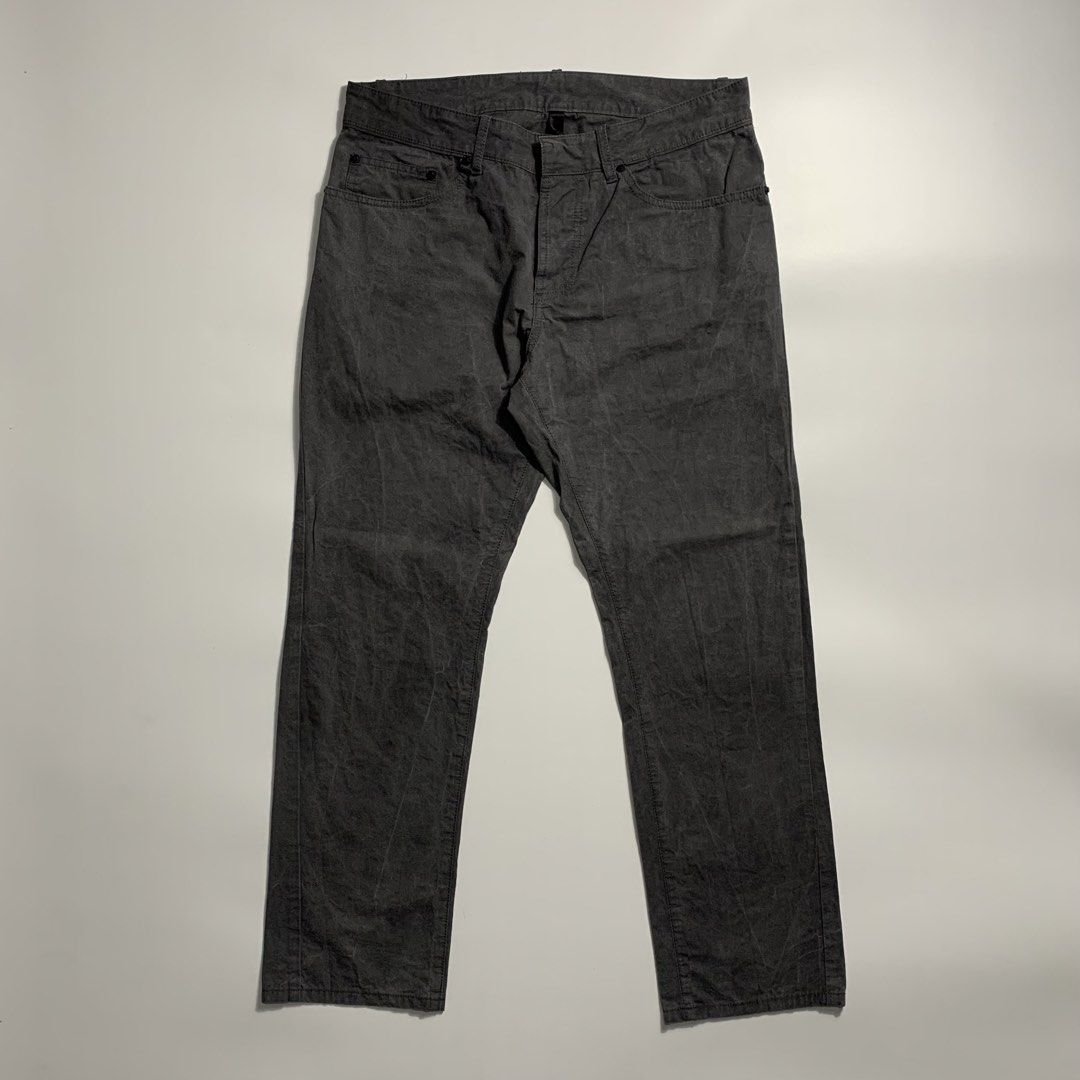 Balenciaga Dark Grey washed Casual with Button Fly pants (Category: Luxury Apparel) located in Dagupan City. Submitted by source_ph (Listing ID 1470589877, Image 1). Description: Size: Large mens ‎Waistline: 30×34 ‎Length: 38 ‎Thight: 12 ‎Front Rise: 12 ‎Leg opening: 8 - Color: Dark grey with a stylish washed finish - Fit: Clean straight leg cut for effortless styling - Closure: Button fly featuring branded buttons - Pockets: Front coin pocket an