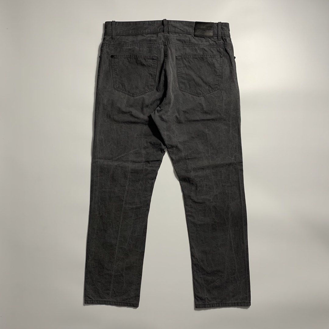 Balenciaga Dark Grey washed Casual with Button Fly pants (Category: Luxury Apparel) located in Dagupan City. Submitted by source_ph (Listing ID 1470589877, Image 2). Description: Size: Large mens ‎Waistline: 30×34 ‎Length: 38 ‎Thight: 12 ‎Front Rise: 12 ‎Leg opening: 8 - Color: Dark grey with a stylish washed finish - Fit: Clean straight leg cut for effortless styling - Closure: Button fly featuring branded buttons - Pockets: Front coin pocket an
