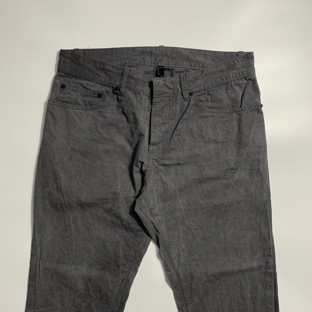 Balenciaga Dark Grey washed Casual with Button Fly pants (Category: Luxury Apparel) located in Dagupan City. Submitted by source_ph (Listing ID 1470589877, Image 3). Description: Size: Large mens ‎Waistline: 30×34 ‎Length: 38 ‎Thight: 12 ‎Front Rise: 12 ‎Leg opening: 8 - Color: Dark grey with a stylish washed finish - Fit: Clean straight leg cut for effortless styling - Closure: Button fly featuring branded buttons - Pockets: Front coin pocket an