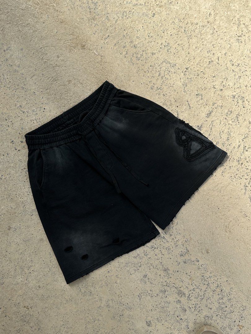 Balenciaga distressed shorts (Category: Shorts) located in Manila. Submitted by wegotthrifts (Listing ID 1470603369, Image 1). Description: Waist:open Length:19.5-20.
