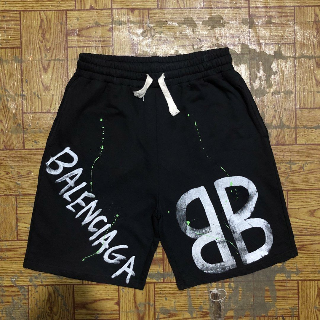 BALENCIAGA PAINT SPLATTER COTTON SHORT (Category: Luxury Apparel) located in Dasmarinas. Submitted by cornyxmessy (Listing ID 1470724808, Image 1). Description: waist - 29 to 35 length - 21.