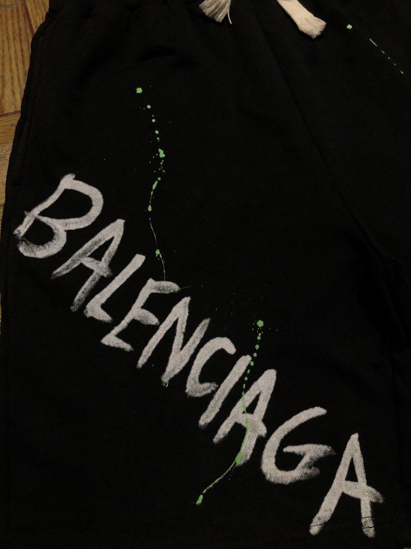 BALENCIAGA PAINT SPLATTER COTTON SHORT (Category: Luxury Apparel) located in Dasmarinas. Submitted by cornyxmessy (Listing ID 1470724808, Image 2). Description: waist - 29 to 35 length - 21.