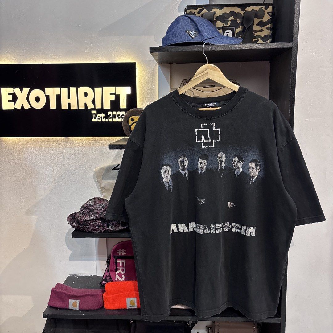 Balenciaga x Rammstein (Category: Luxury Apparel) located in Rizal. Submitted by doyskie.star (Listing ID 1470583283, Image 1). Description: BALENCIAGA x RAMMSTEIN 25.5 x 31 COMPLETE TAGS GOOD CONDITION.