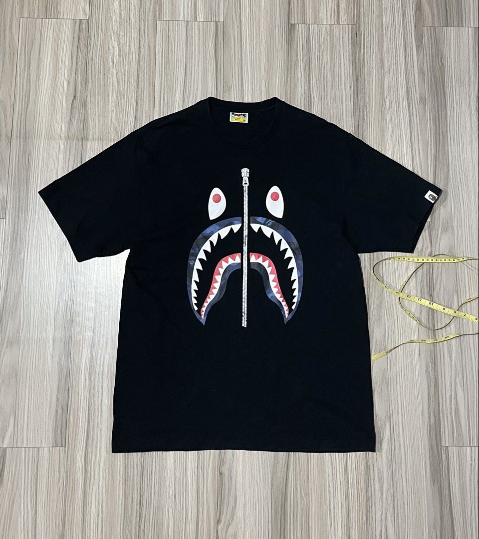 BAPE Camo Shark tees(off only) (Category: Tshirts & Polo Shirts ) located in Lipa City. Submitted by hoywilliam (Listing ID 1470703270, Image 1). Description: BAPE Shark Camo tees( off only/fake ) good for psg only Large on tags Width -21 length-28 10/10 color rate for only 650 free shipped Location- Lipa City Batangas📍 .