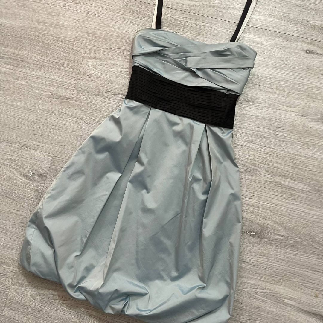 BCBGMAXAZRIA blue & black bubble-hem mini dress (Category: Evening dresses & gowns) located in Davao. Submitted by dollyvtg (Listing ID 1470602848, Image 3). Description: size: US 4 (tagged) / S bust: 31” waist: 26” length: 34” .