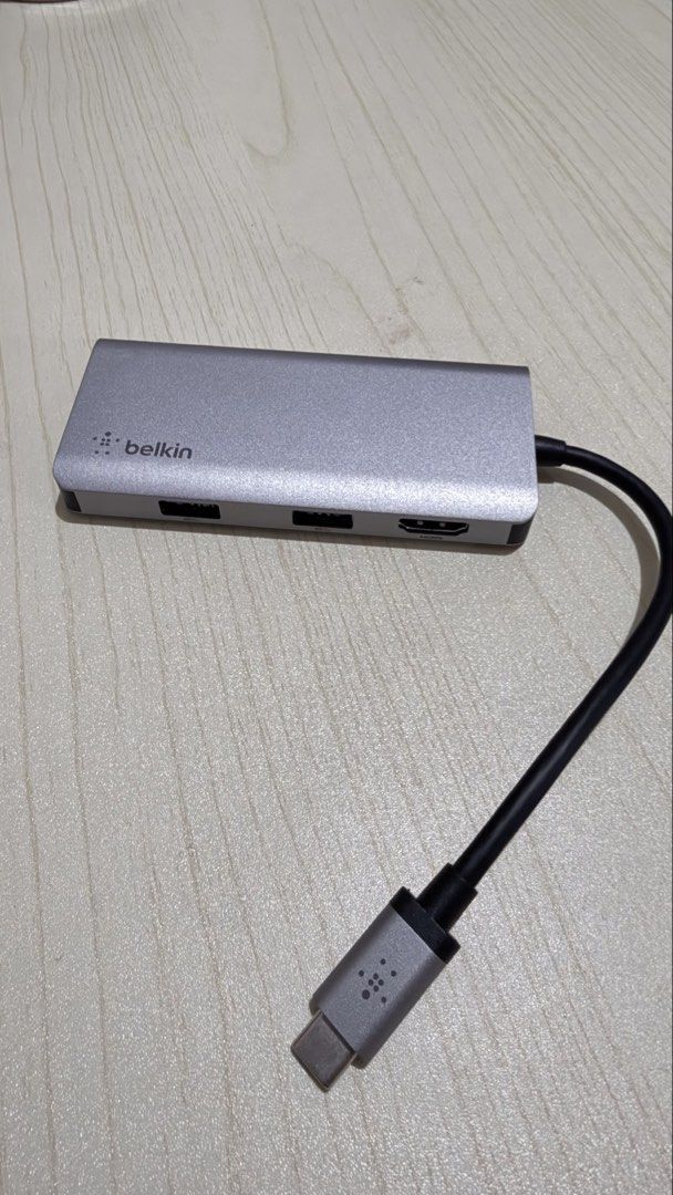 Belkin USB-C 5-in-1 Multiport Dock AVC007 (Category: Cables & Adaptors) located in Manila. Submitted by kweenlee (Listing ID 1470645467, Image 1). Description: - Brand: Belkin 5-in-1 USB-C Hub (Model: AVC007) - Color: Sleek Silver with attached Type-C cable - Ports: 2x USB-A 3.0, 1x HDMI - Card Slots: SD and MicroSD slots on the side - Condition: Excellent, compact design perfect for work, school, or travel - Mode of Payment: GCash, BPI, or COD v