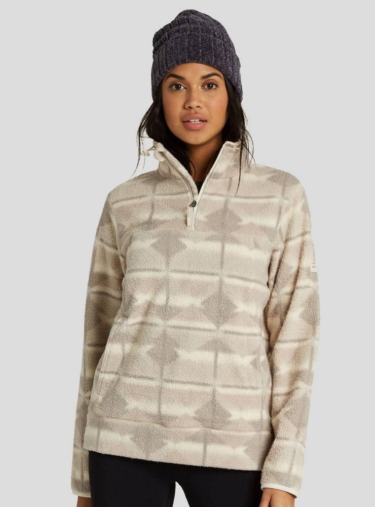 Billabong A/Div Adventure Division Fleece Pullover Jacket Size S (Category: Coats, Jackets and Outerwear) located in Pagsanjan. Submitted by zhairaaaaa (Listing ID 1470696280, Image 2). Description: - Brand/Model: Billabong Adventure Division Fuzzy Fleece Pullover - Design: Neutral geometric diamond pattern in a cream and taupe colorway - Features: Quarter-zip mock neck with adjustable toggle drawcords - Material: soft, warm sherpa fleece - Size: